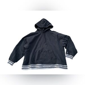 Homme + Femme Size Double Extra Large 2XL Black Logo Trim Hoodie Sweatshirt